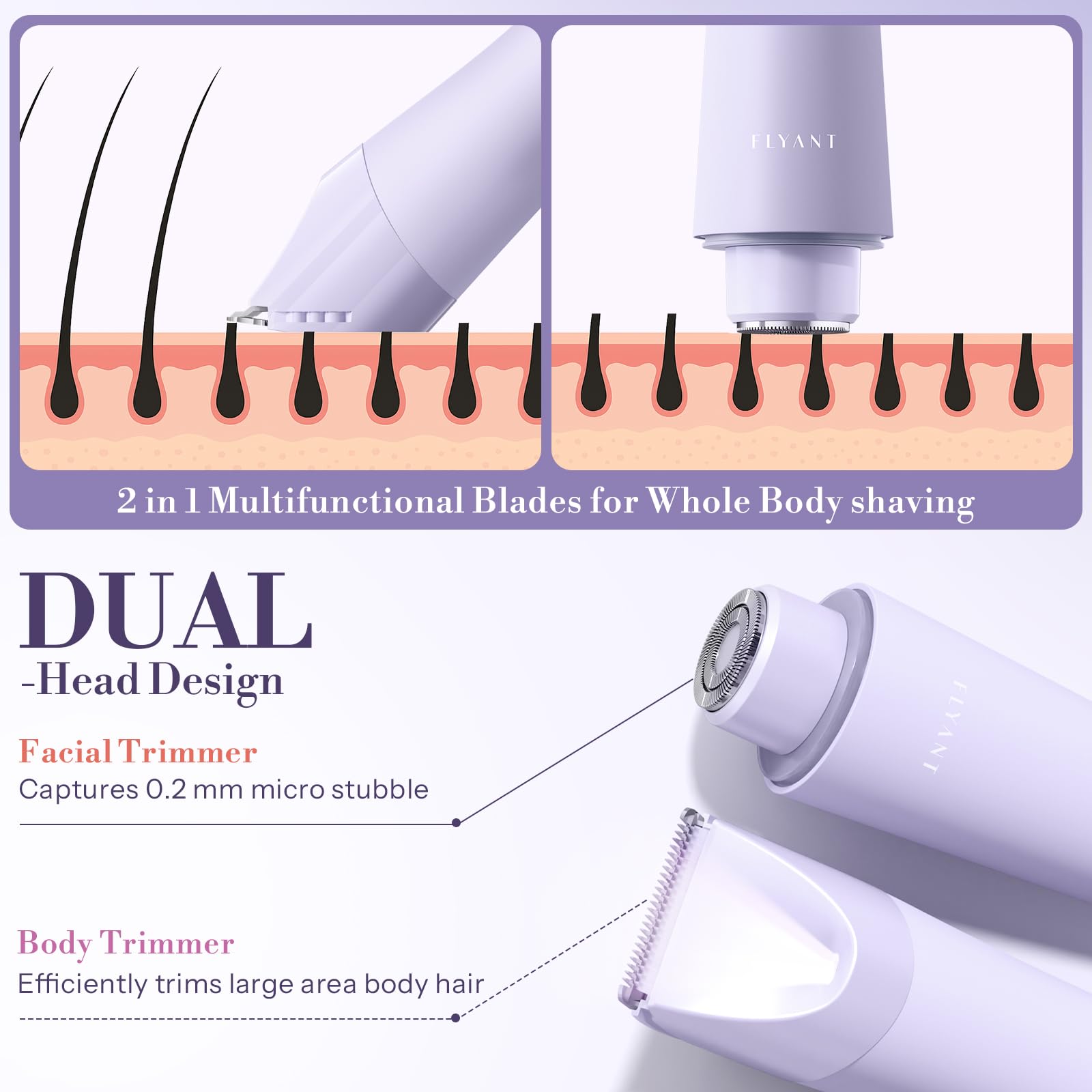Flyant Bikini Trimmer LED light for precise shaving in low visibility.