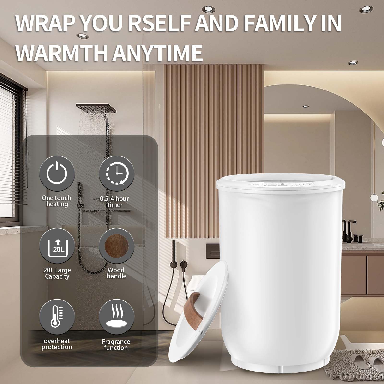 FLYHIT towel warmer auto shut-off for safe operation