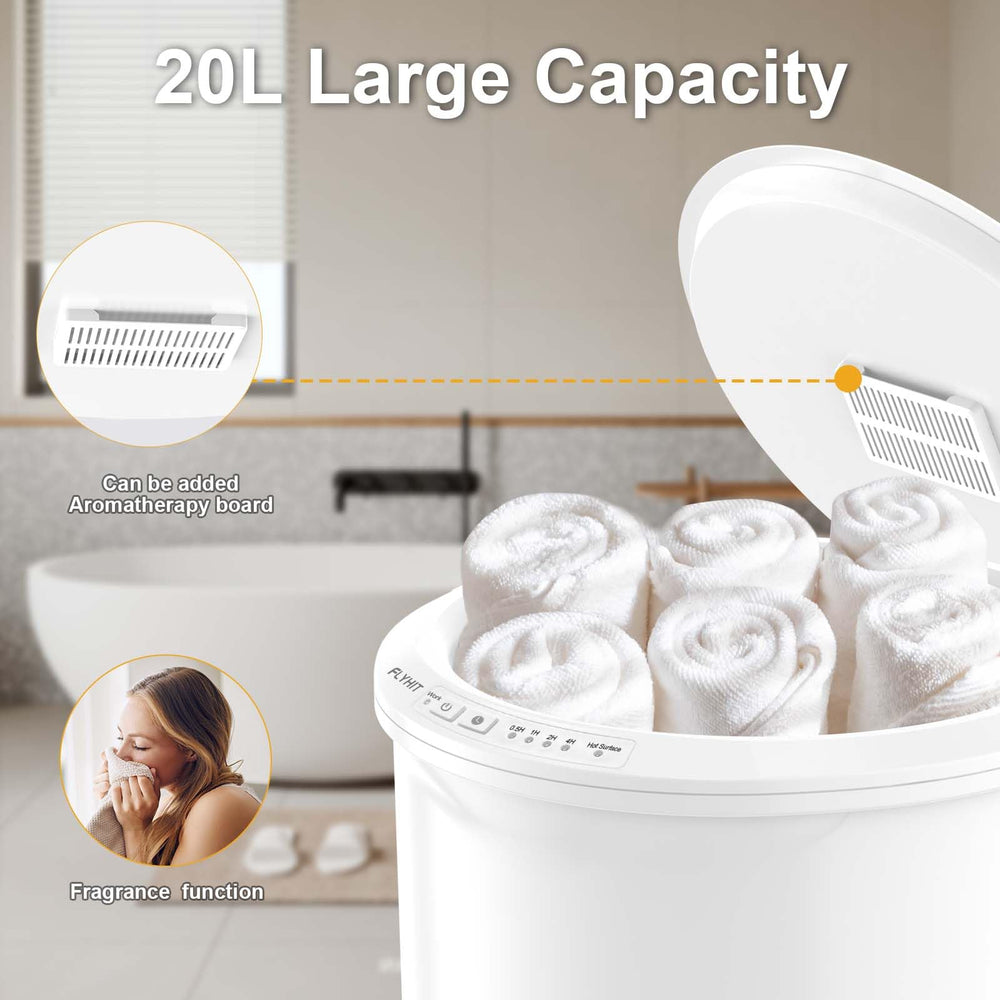 FLYHIT towel warmer towels inside demonstrates ample capacity