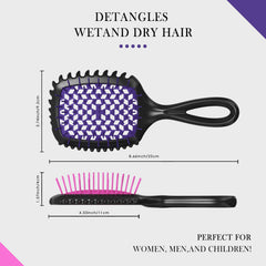 FlyLanyards Detangler Brush wet-dry-use—shower detangling and daily styling.