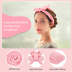 Flylipu 60inch heatless curler wrapped around hair showing long-length coverage for thick hair