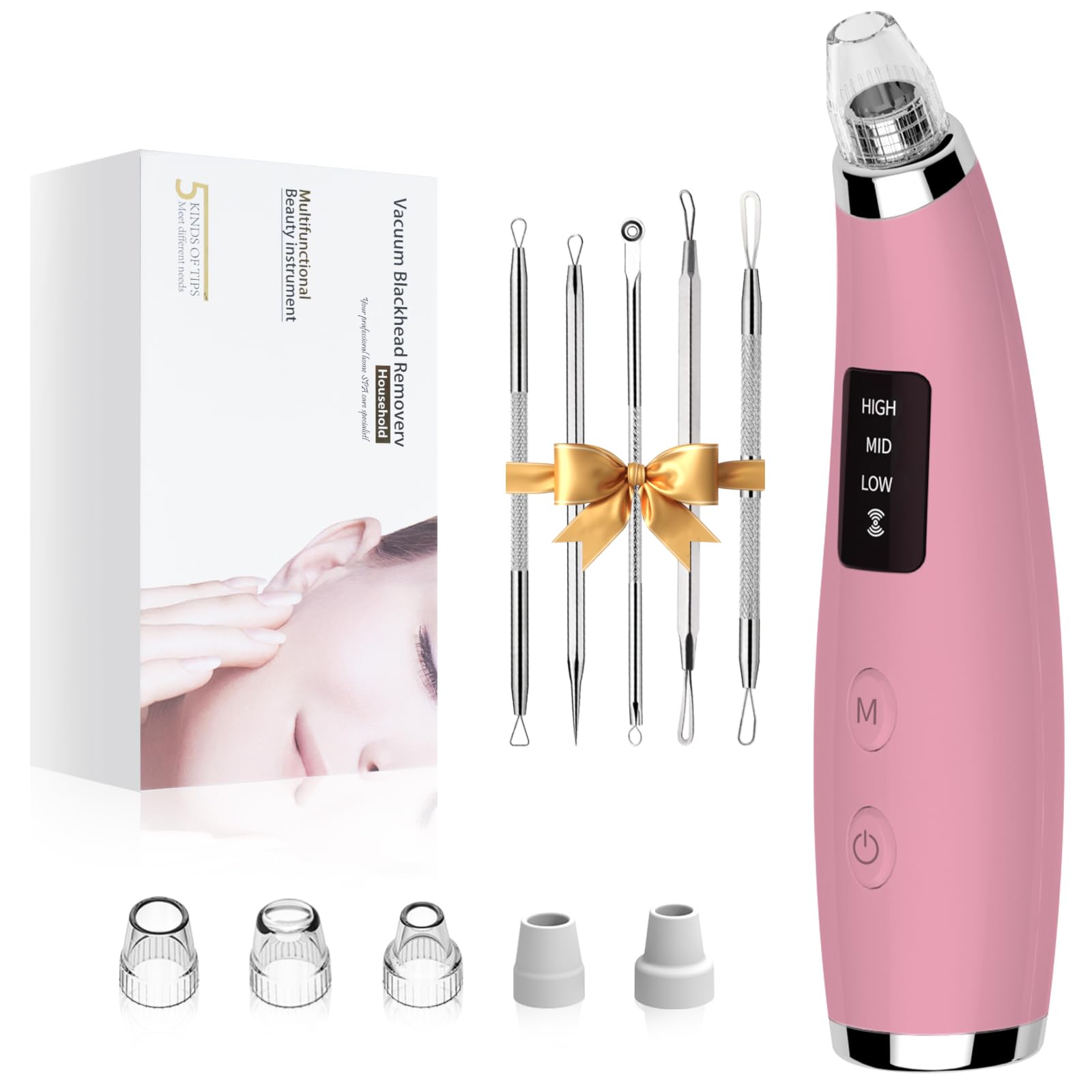 FLYMOOO Blackhead Remover with cordless handle for precise at-home pore cleansing.