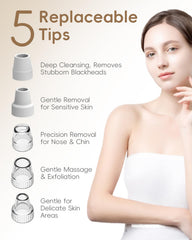 FLYMOOO blackhead vacuum attachments close-up highlighting versatile skincare solutions.