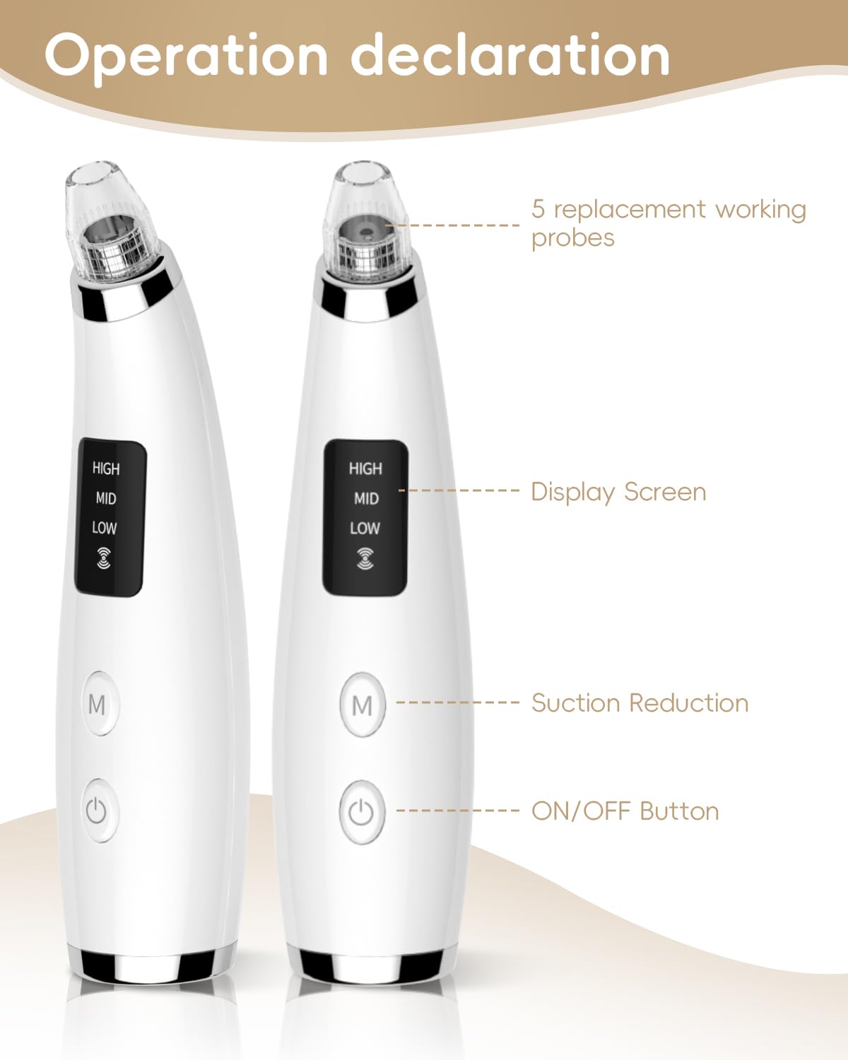 FLYMOOO blackhead vacuum white finish close-up on sleek device.