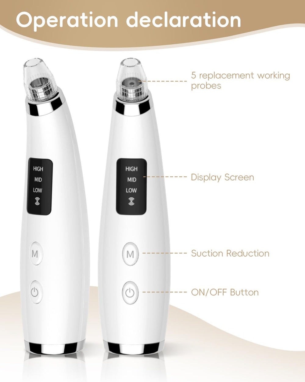 FLYMOOO blackhead vacuum white finish close-up on sleek device.