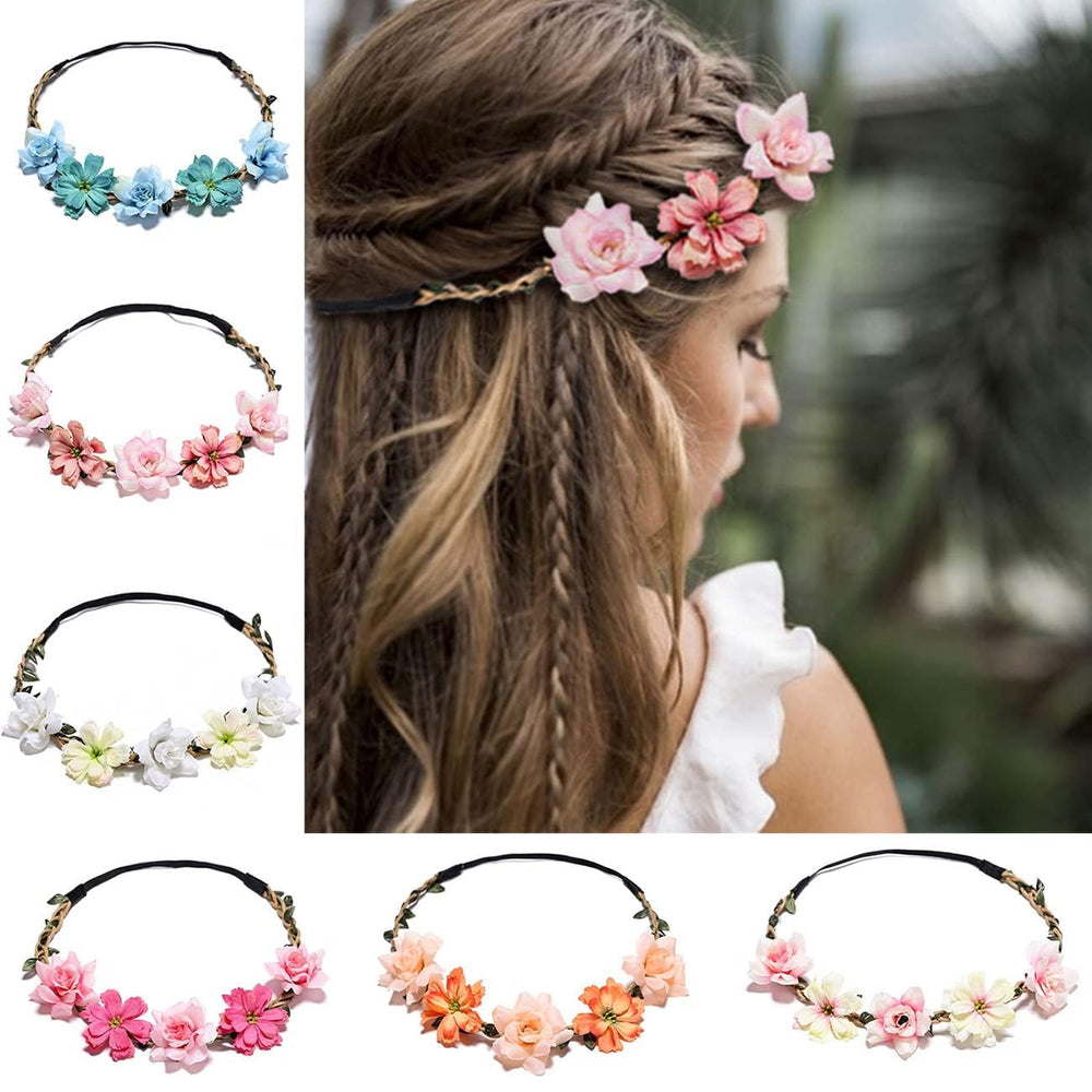 Conjunto de 6 tocados florales Flyouthe, piezas versátiles para múltiples peinados.