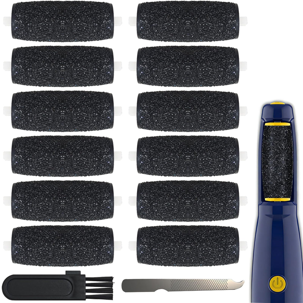 FLYQUEE 12-pack extra coarse rollers for Amope Pedi-Perfect Pro smoothing feet