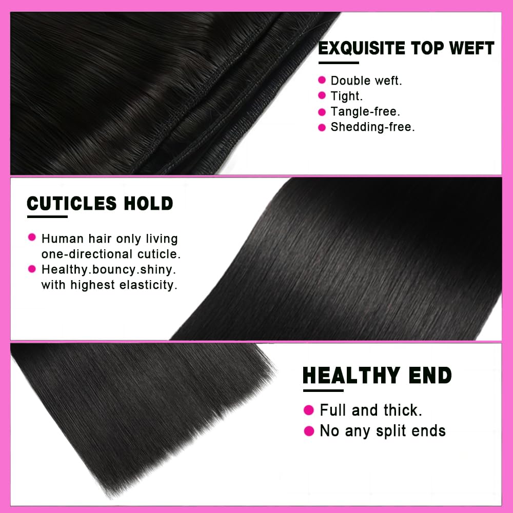 FMIDKOU 12A Brazilian hair bundles 22-inch straight for natural length