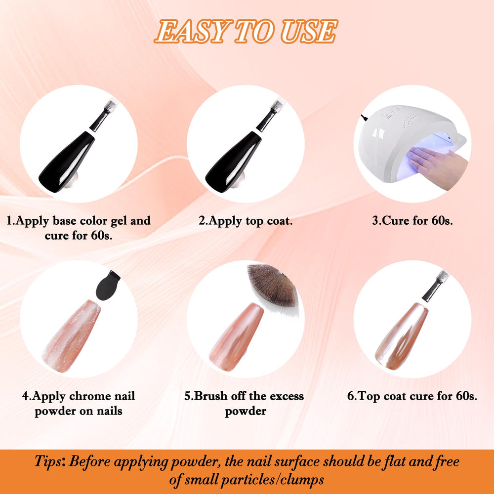 FNNZ Unicorn Chrome Powder – ideal para brillo intenso en uñas naturales o artificiales.