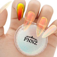 FNNZ unicorn chrome polvo uñas, efecto espejo duradero para manicura llamativa