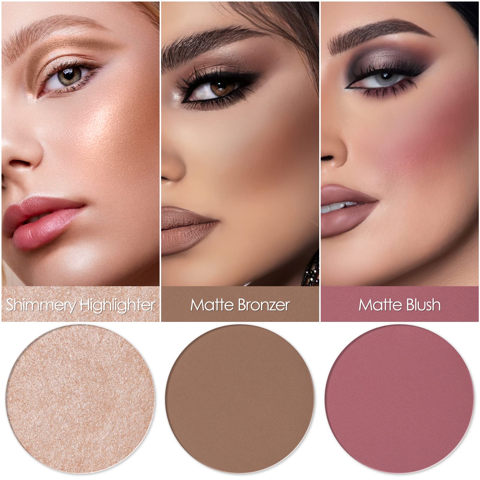 FOCALLURE blush iluminador bronceador con pigmentos de alta intensidad