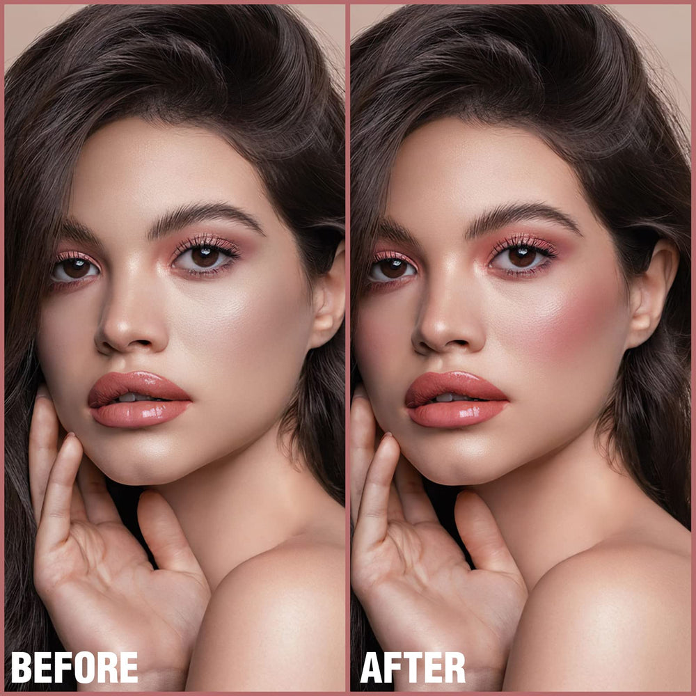 FOCALLURE Rose Flush Stick application on skin enables quick fingertip blending.