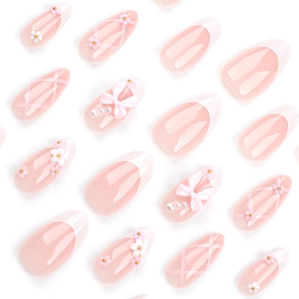 Foccna nail file included with pink nails for easy shaping.