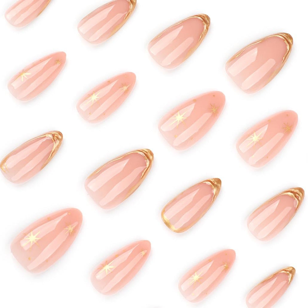 Foccna uñas con diseño de línea dorada para eventos.