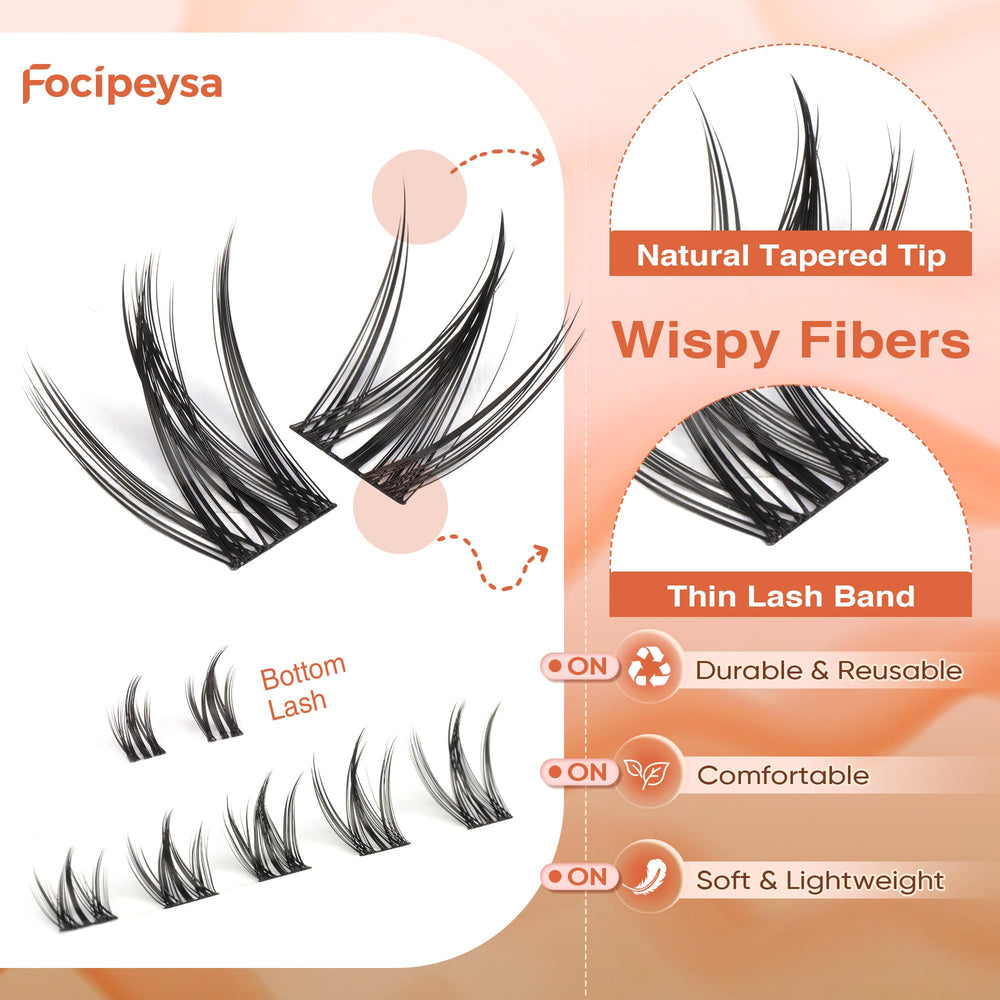 Focipeysa 120-pack lash clusters deliver versatile fullness for various looks