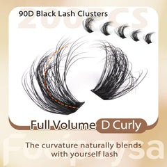 Focipeysa 200pcs natural-look lash clusters for affordable DIY glam.