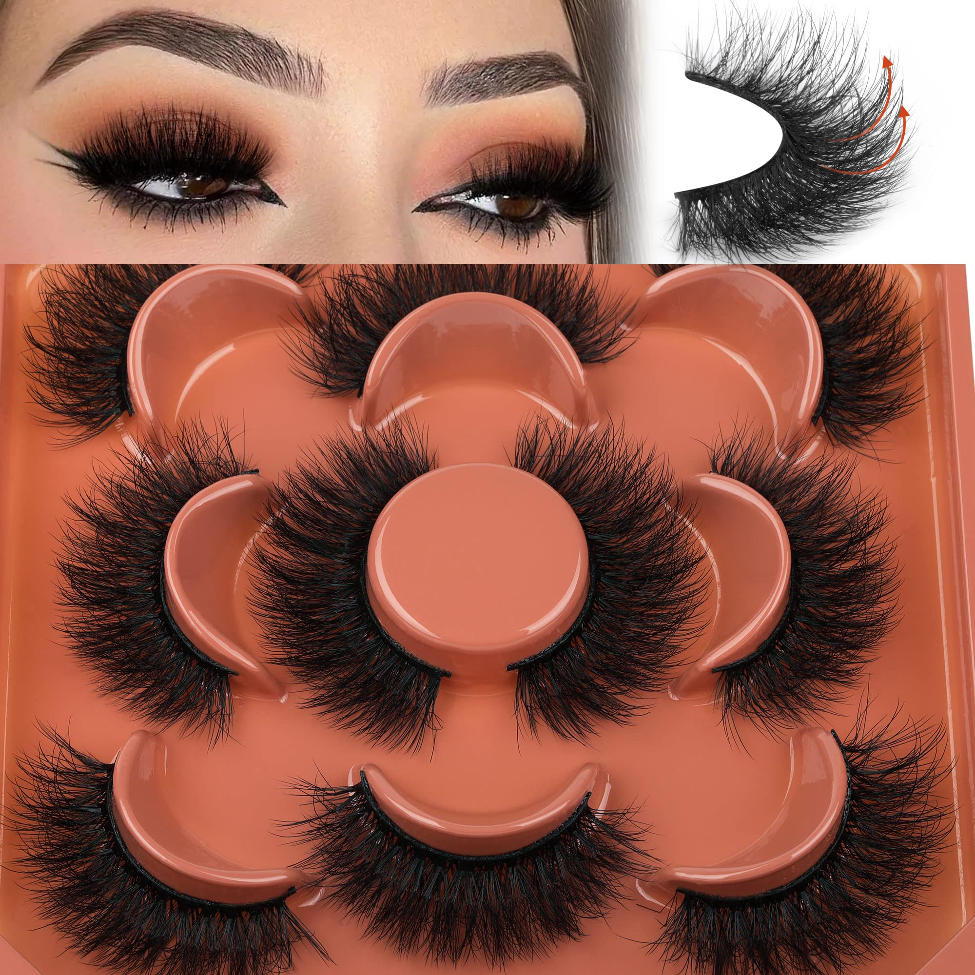Focipeysa 3D natural D-curl lashes for seamless blend and easy application.