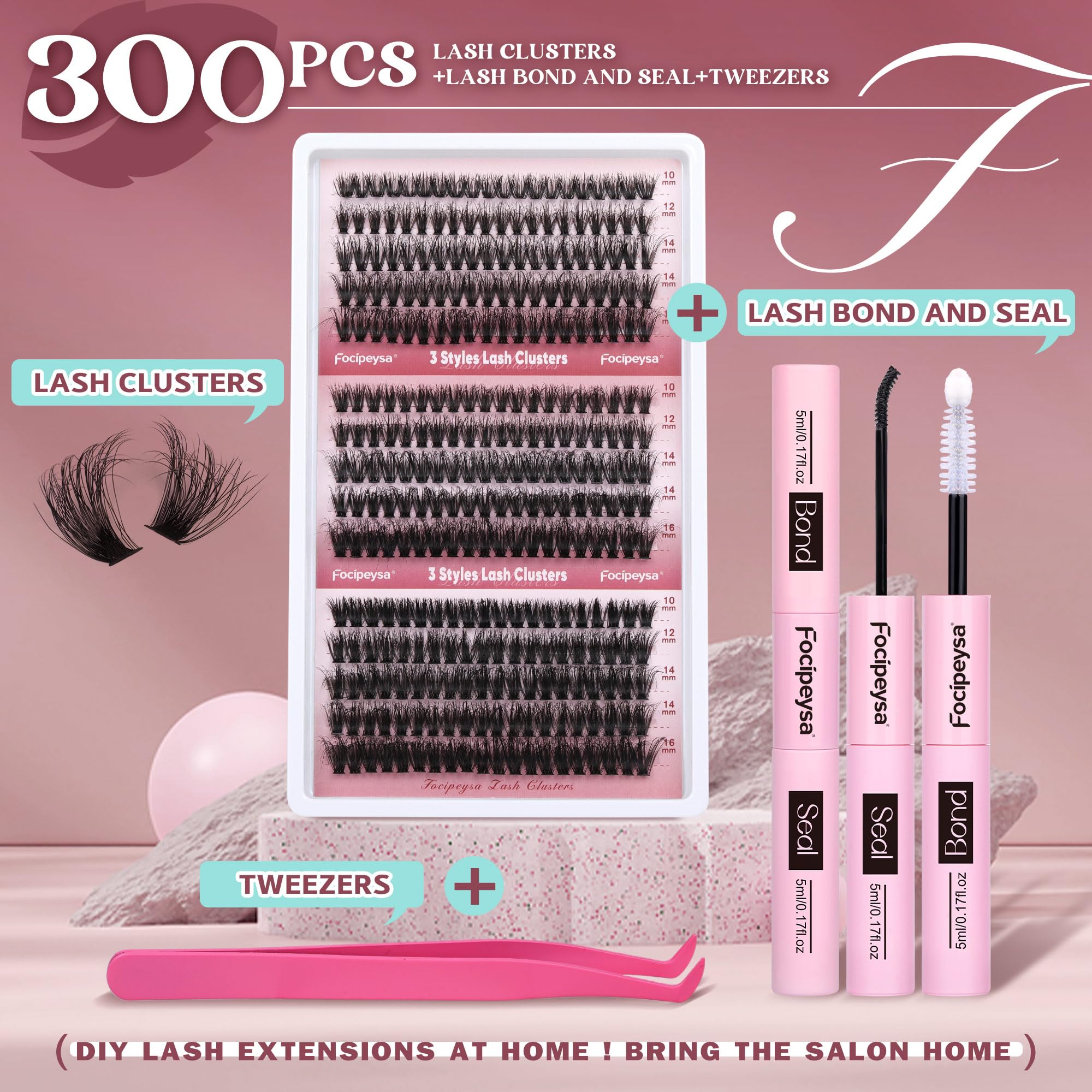 Focipeysa 60D/70D/80D clusters offer versatile length and fluffy volume.