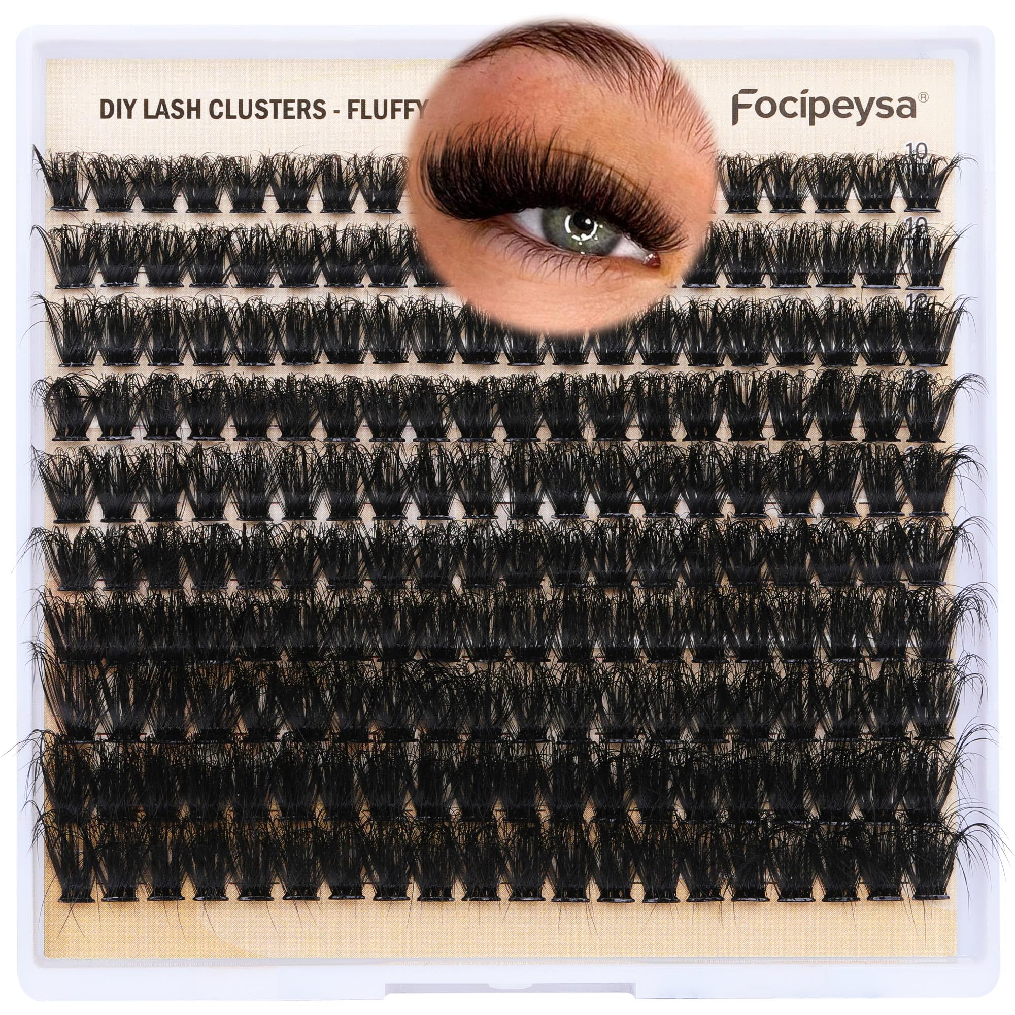 Focipeysa beginner-friendly D curl clusters simplify building volume at home.