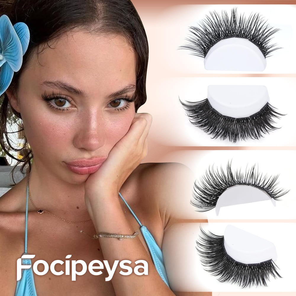 Focipeysa C-curl reusable lash clusters for all-day comfort