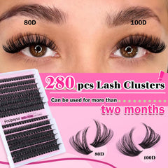 Focipeysa 8-16mm matte black cluster lashes for versatile looks