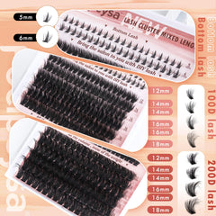 Focipeysa D-Curl cluster lashes close-up with flexible band