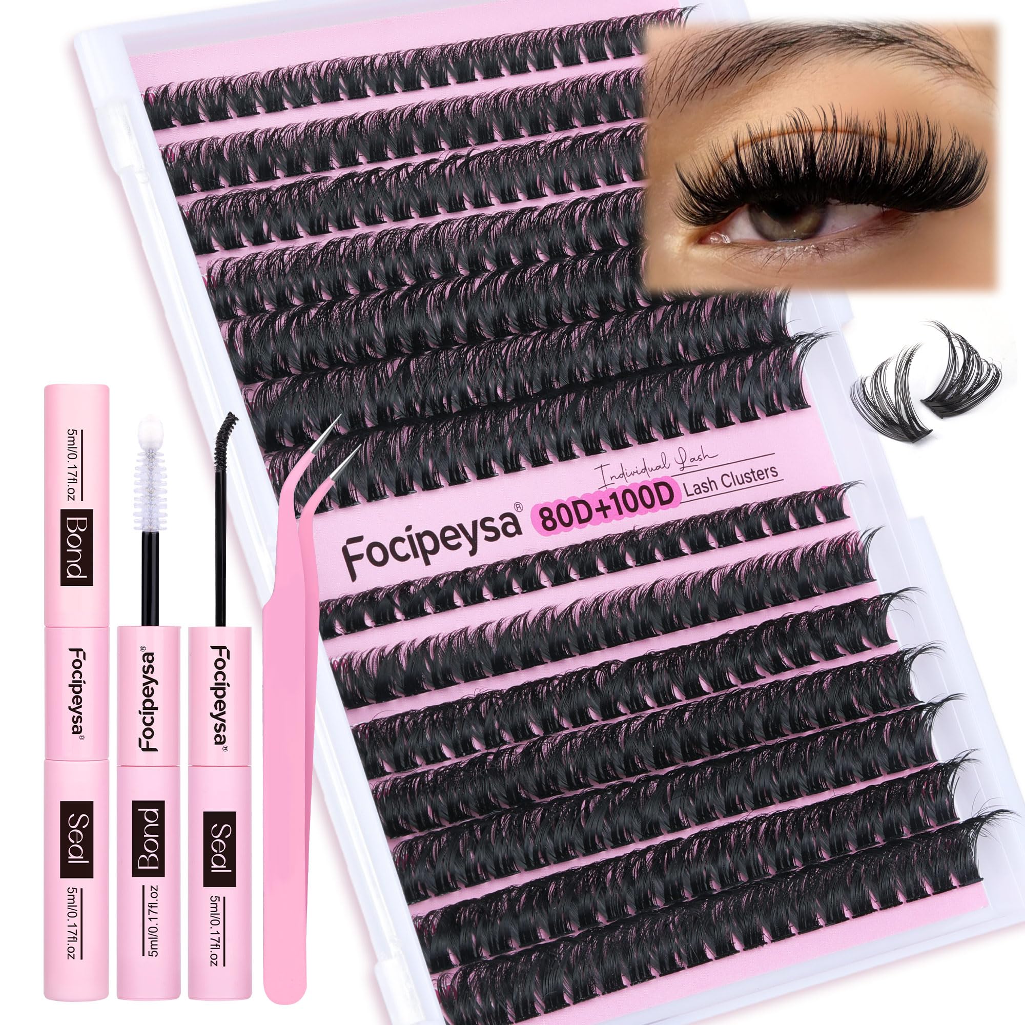 Focipeysa DIY eyelash kit contents for at-home styling
