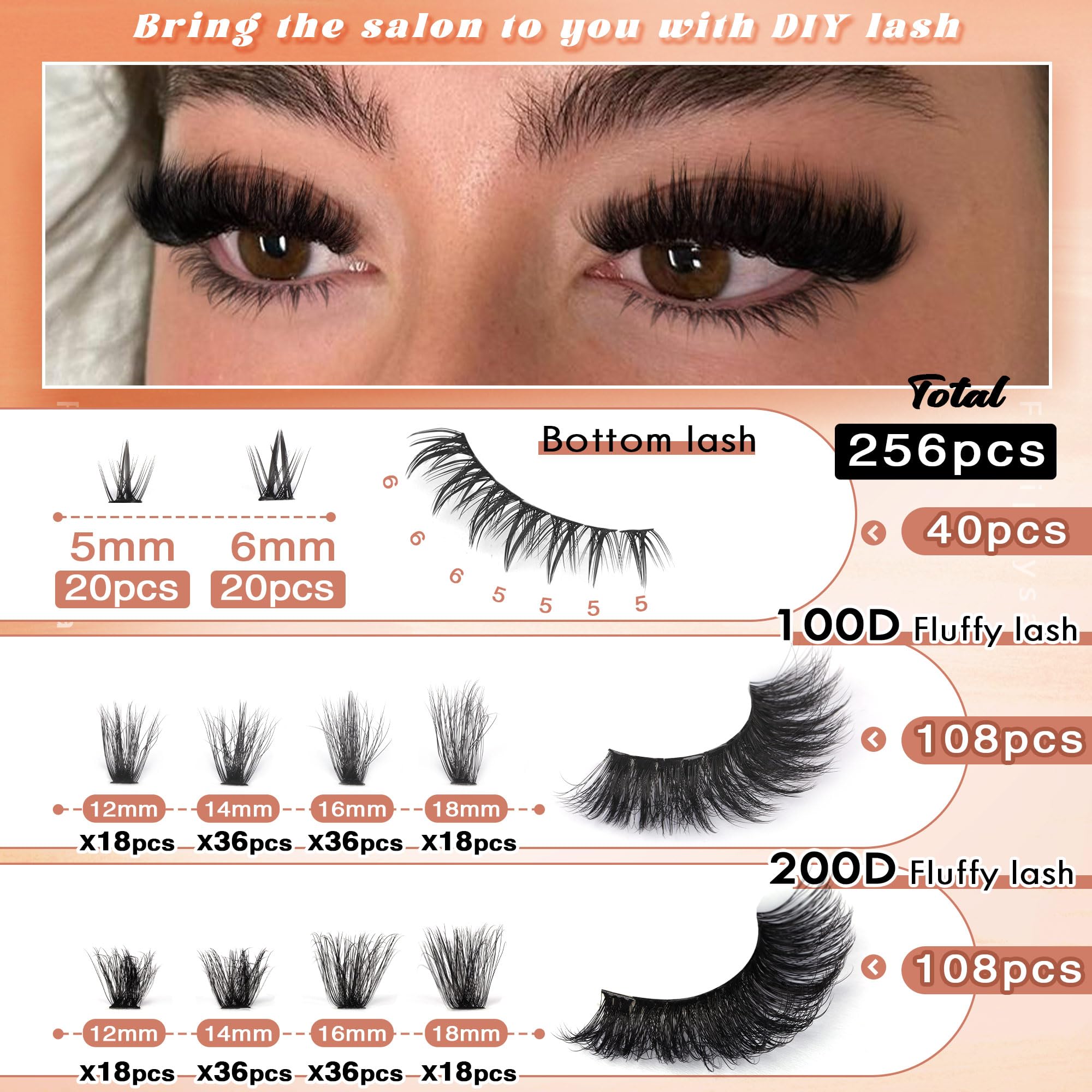 Focipeysa DIY lash application process demonstration.