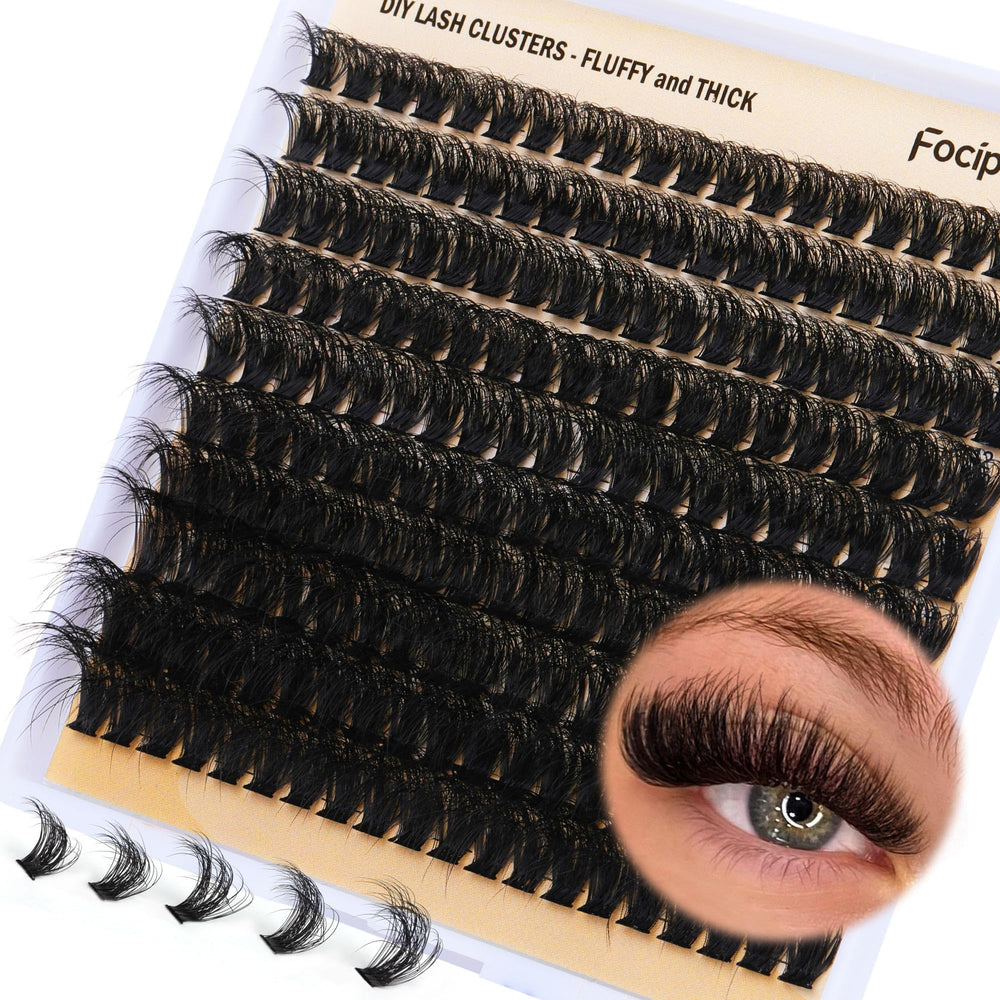 Focipeysa DIY lash clusters 90D 10-18mm fluffy for natural, voluminous daily look.