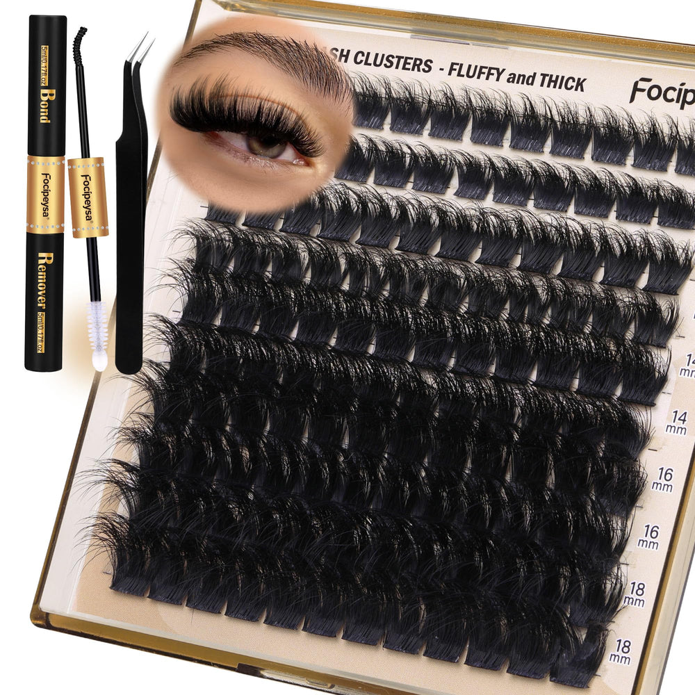Focipeysa eyelash-extension-kit-180d-200pcs for fluffy volume at home.