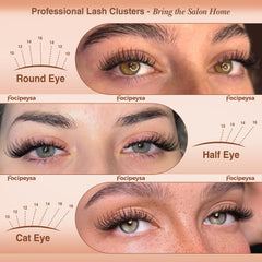 Fluffy Focipeysa lash extensions create a soft, voluminous finish.