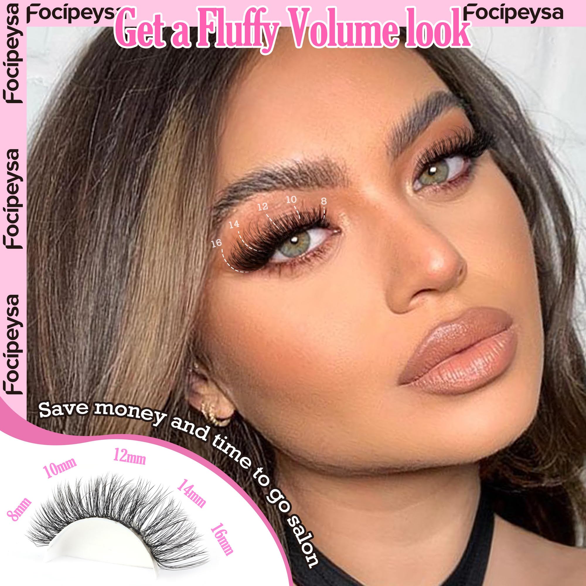 Focipeysa home-application steps guide easy DIY lash extensions for beginners.