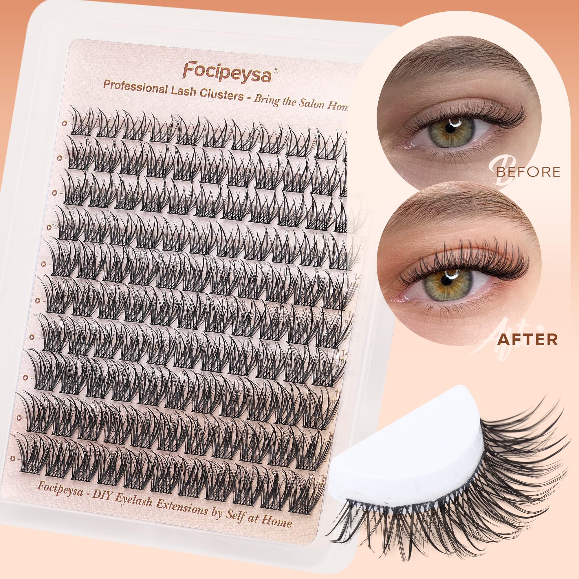 Lash kit includes bond and seal for secure, long-lasting wear.