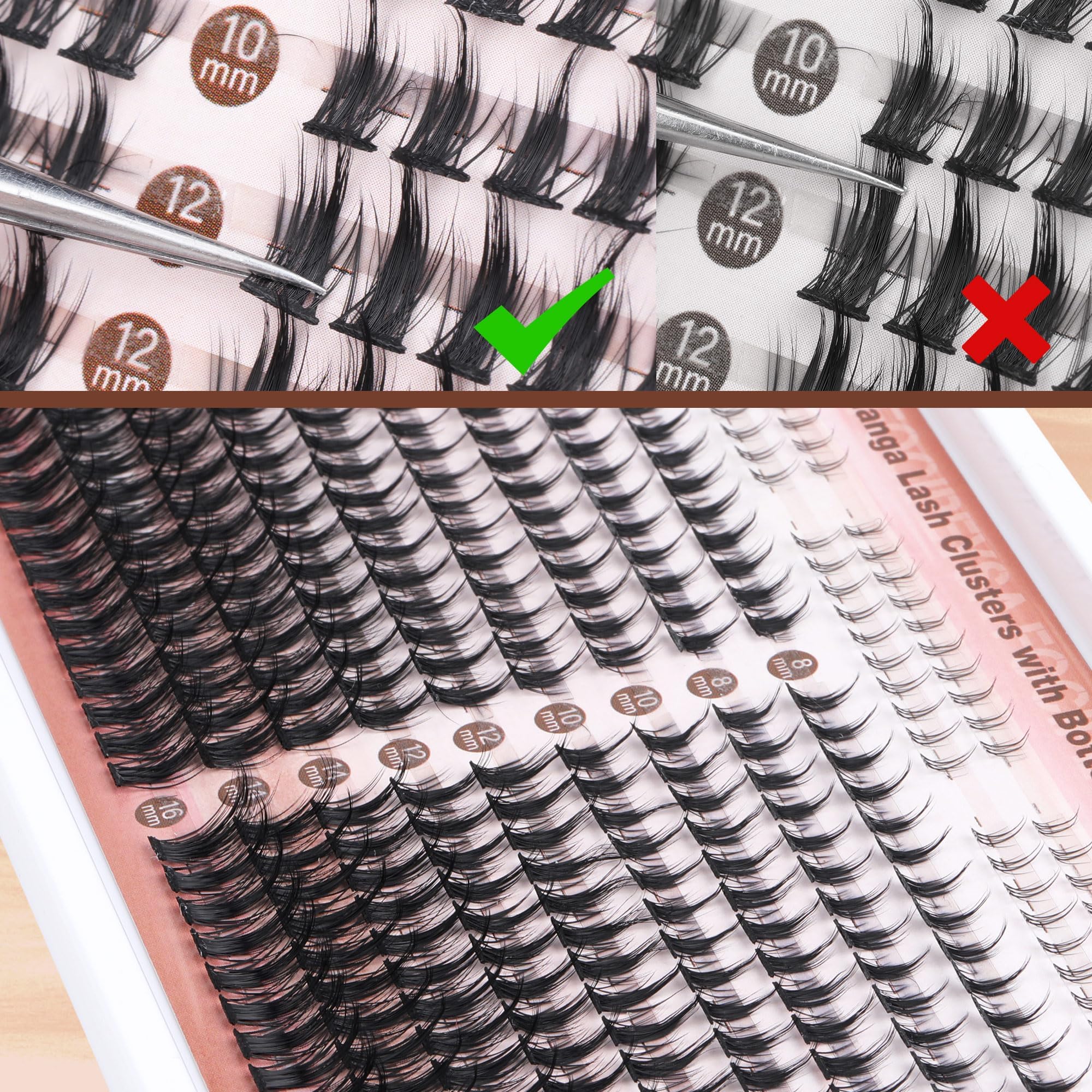 Focipeysa lash cluster pack closeup emphasizing quality and reliability