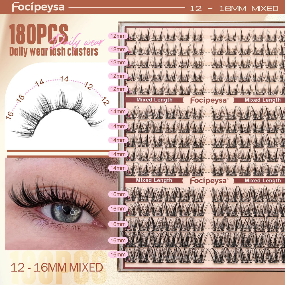 Focipeysa Lashes Clusters DIY 1-minute application for beginners.