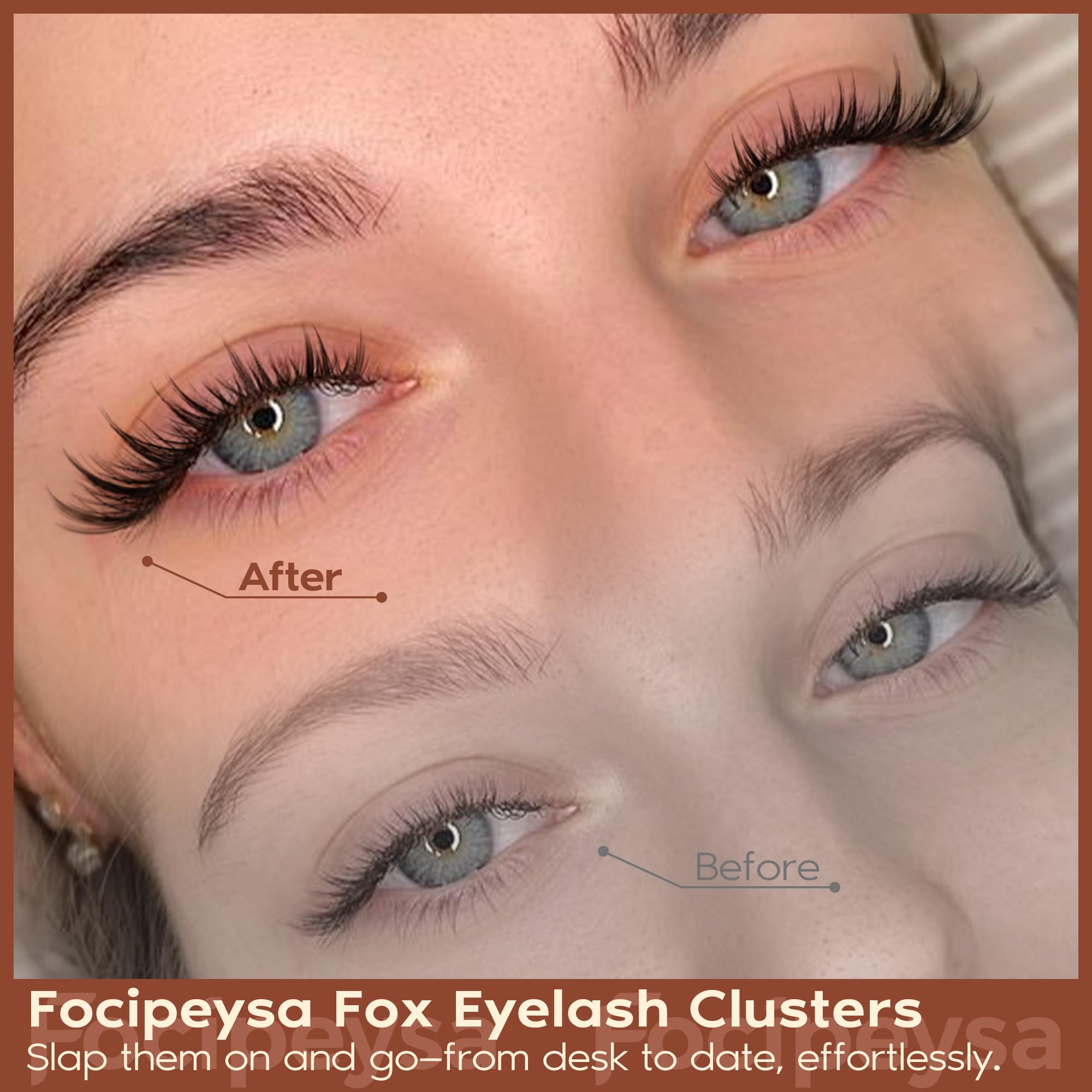 Focipeysa Lashes Clusters Vegan soft-band feel comfortable all day.