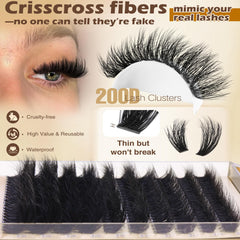 Focipeysa matte black D curl clusters for natural lift and definition.
