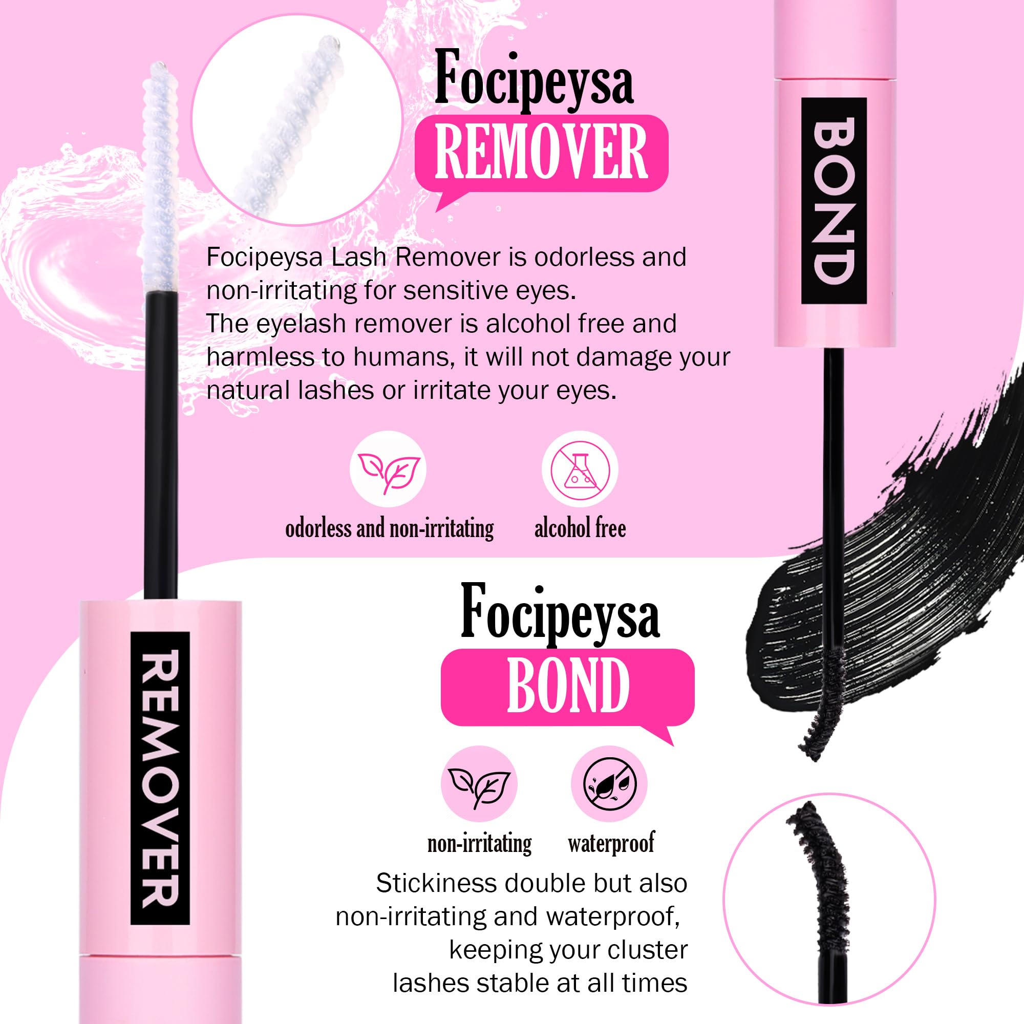 Focipeysa matte black D Curl clusters provide natural lift