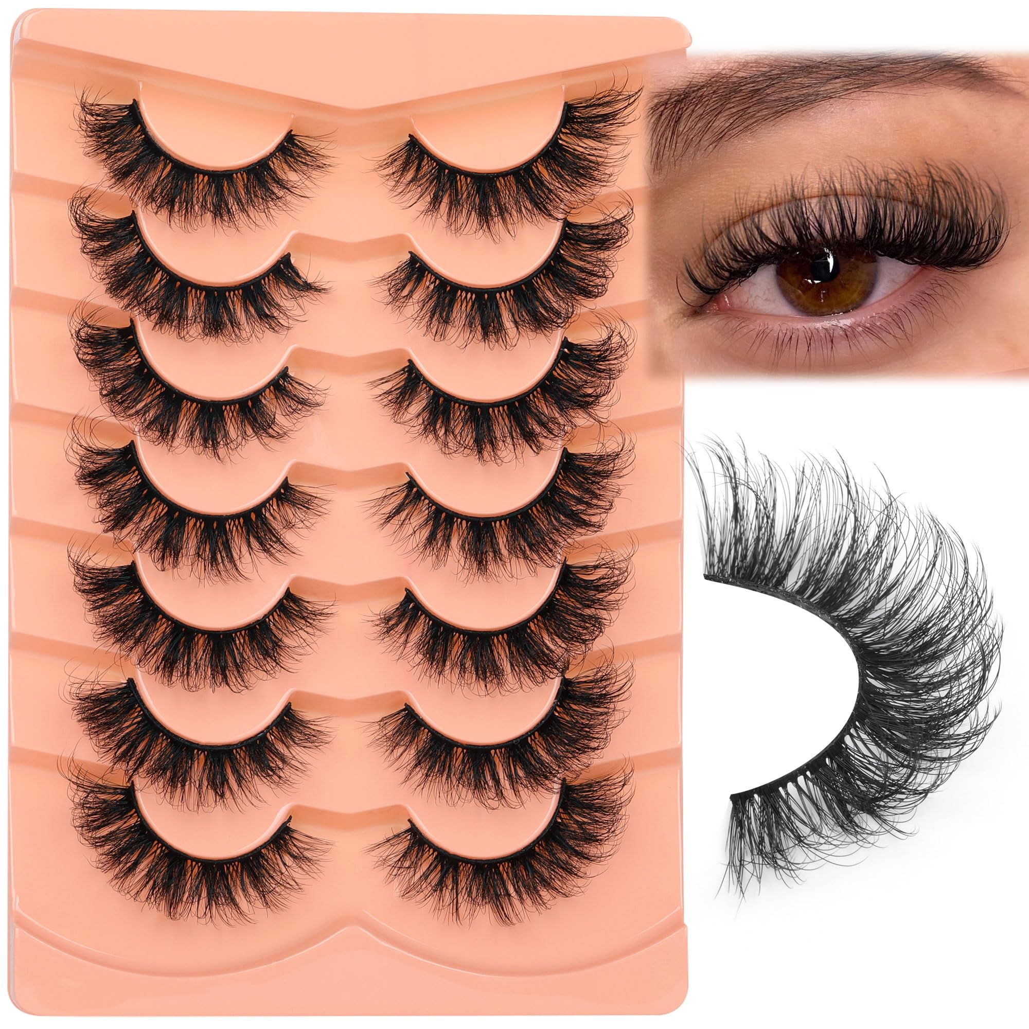 Focipeysa 14mm lashes on eye for bold yet natural fringe.