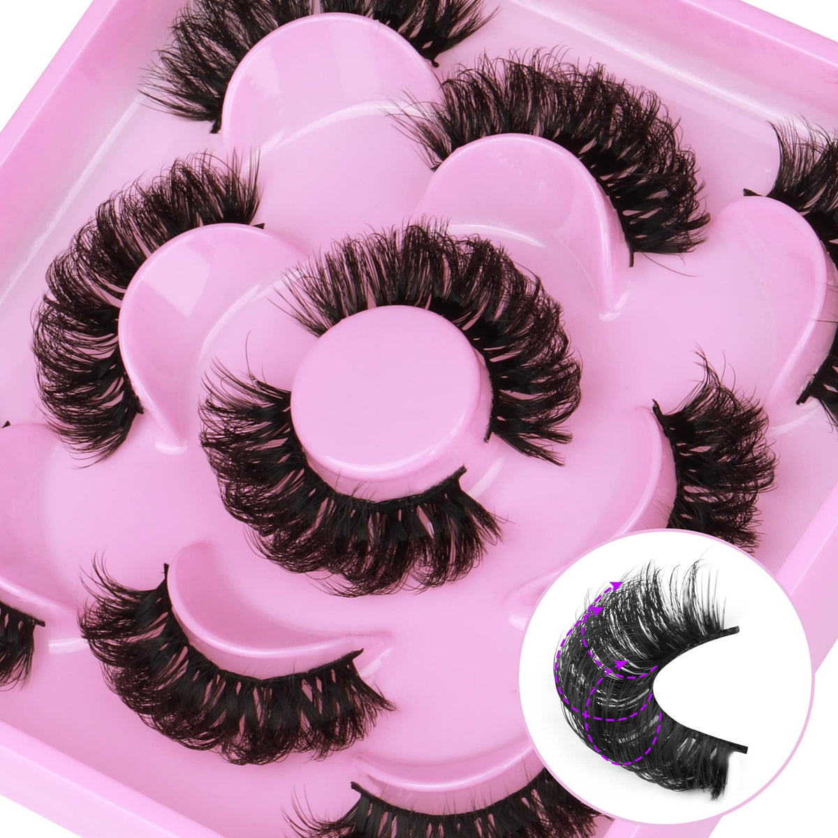 Focipeysa natural fluffy mink lashes with a soft 3D wispy look for everyday wear