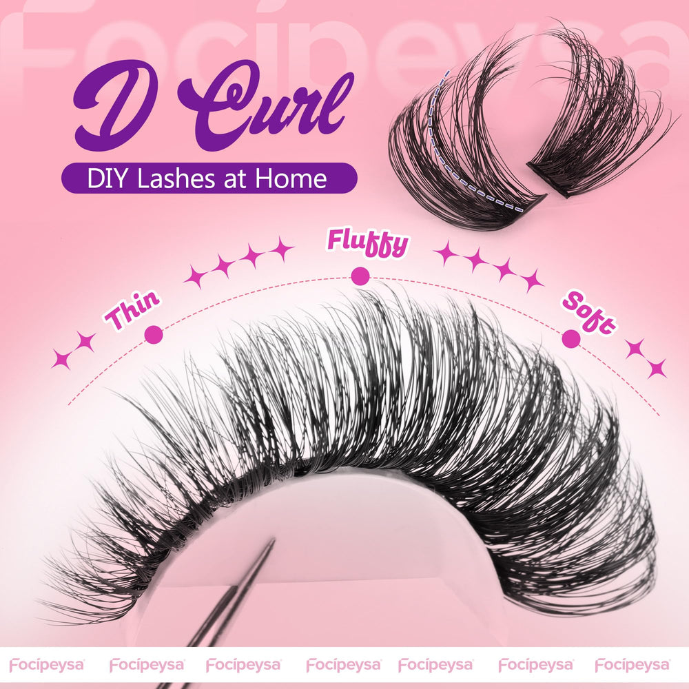 Focipeysa natural look lash clusters blending with real lashes