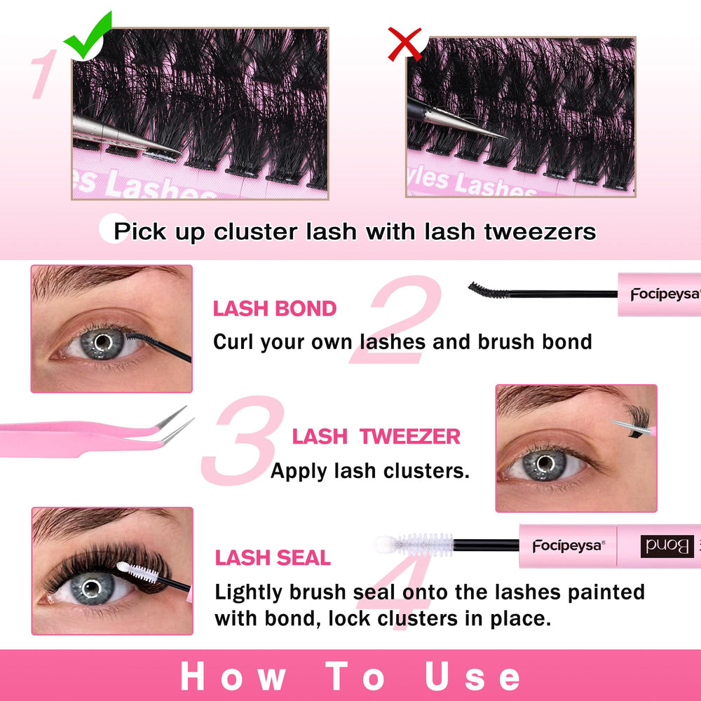 Focipeysa natural-looking wispy lashes that blend with real lashes.