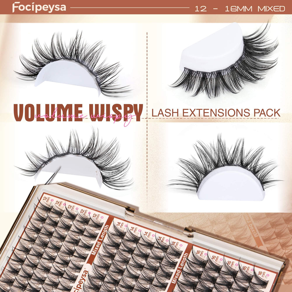 Focipeysa salon-effect lashes with wide band speed up application