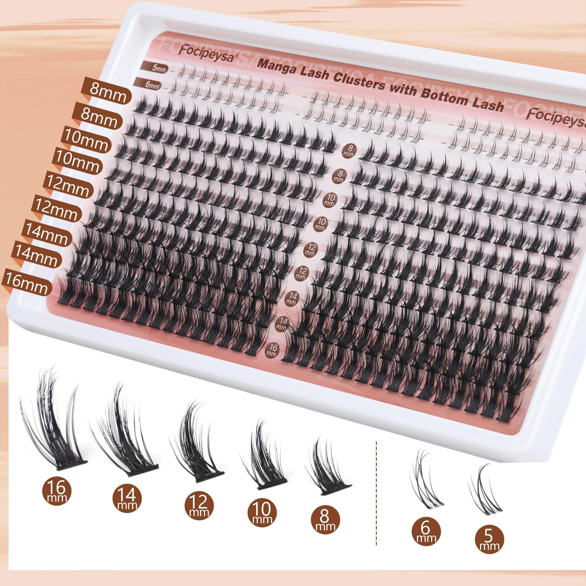 Focipeysa soft mink fiber lash clusters offering lightweight comfort