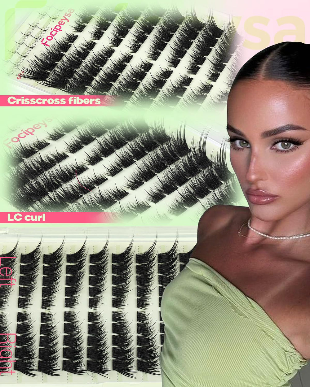 Vegan formula lashes by Focipeysa for comfortable wear