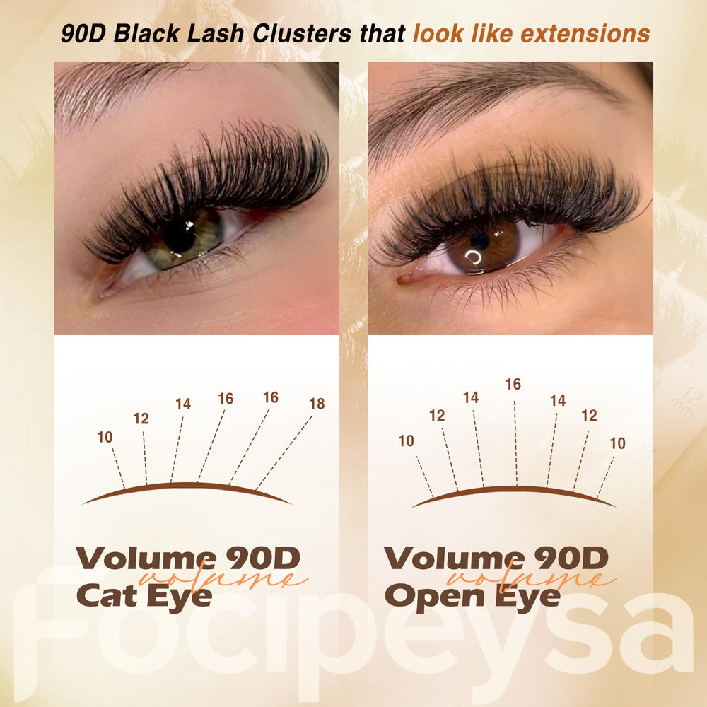 Focipeysa vegan hypoallergenic lash clusters for sensitive eyes and comfortable wear.