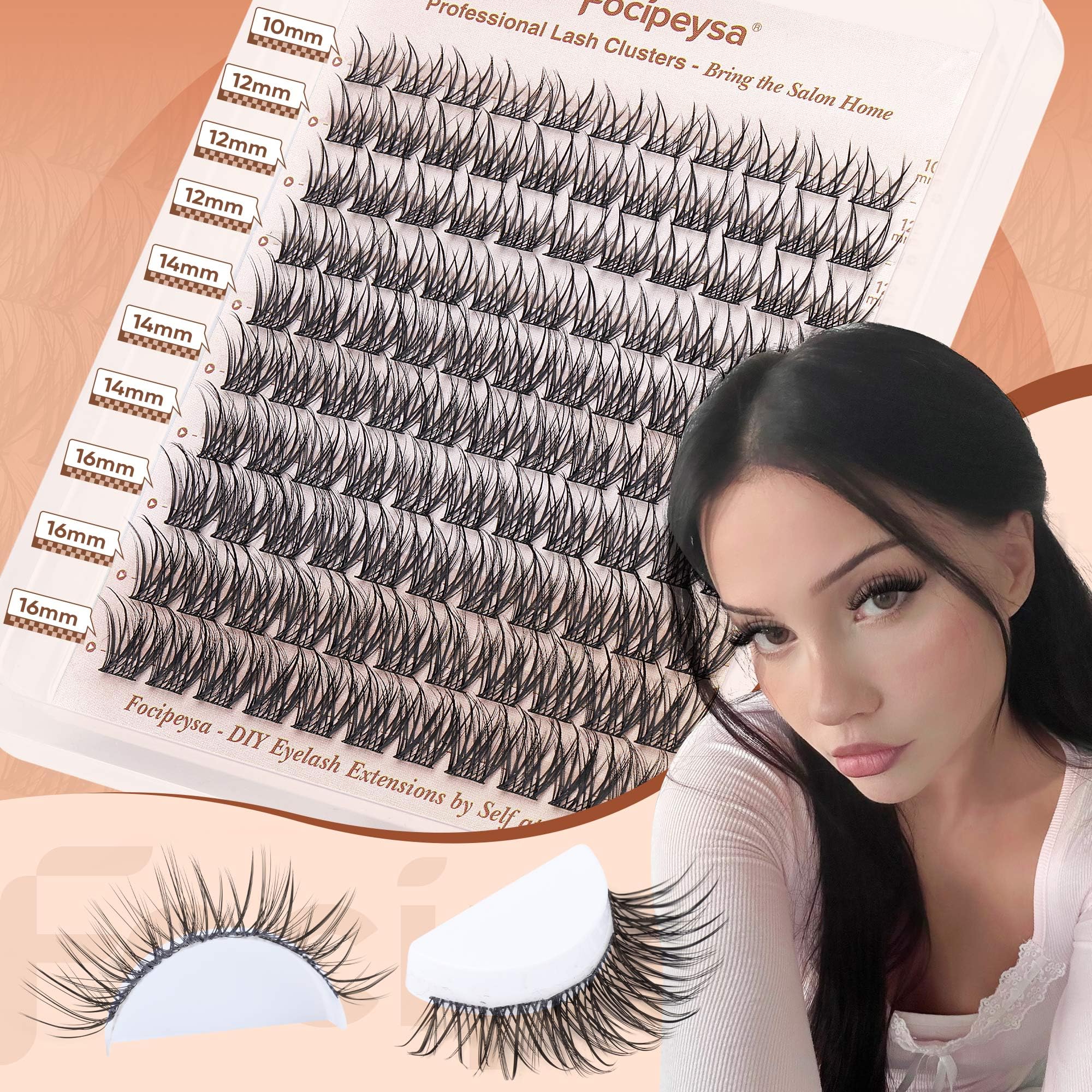 Focipeysa vegan, hypoallergenic lashes suitable for sensitive eyes.
