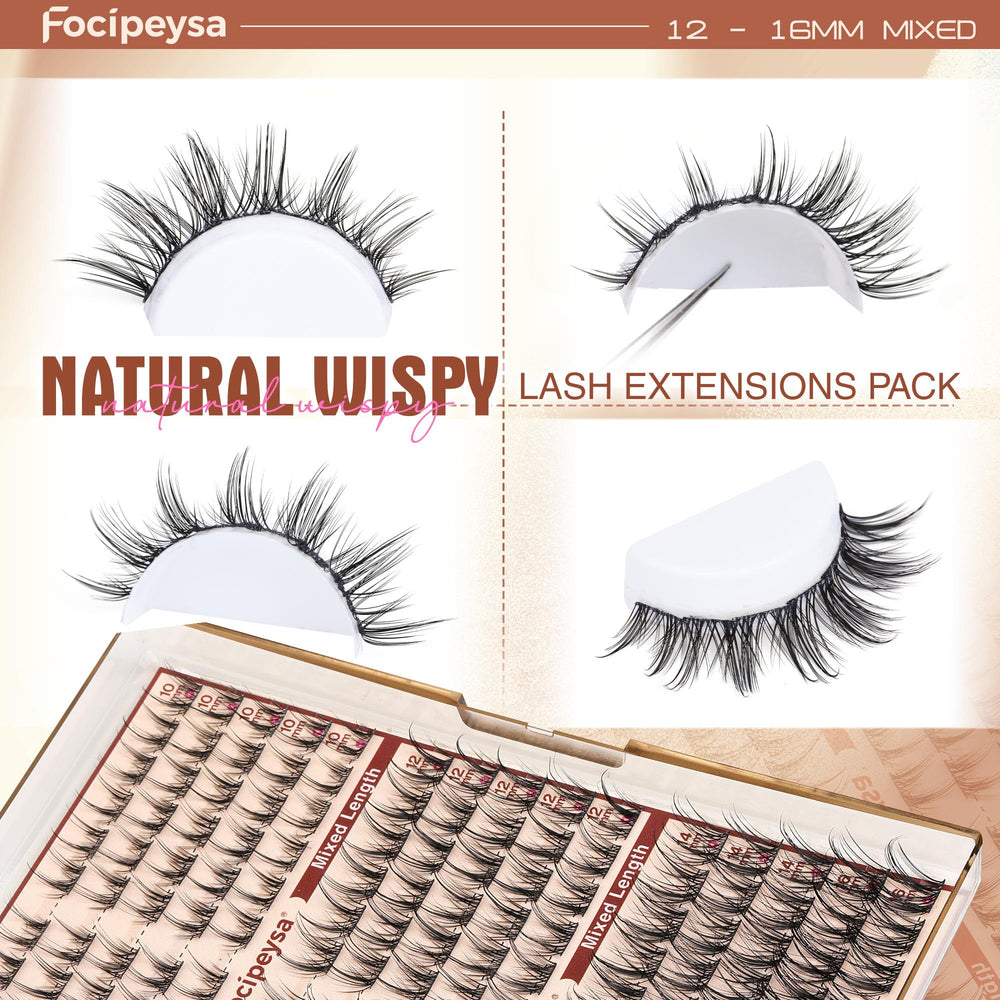 Focipeysa waterproof lash clusters for daily wear