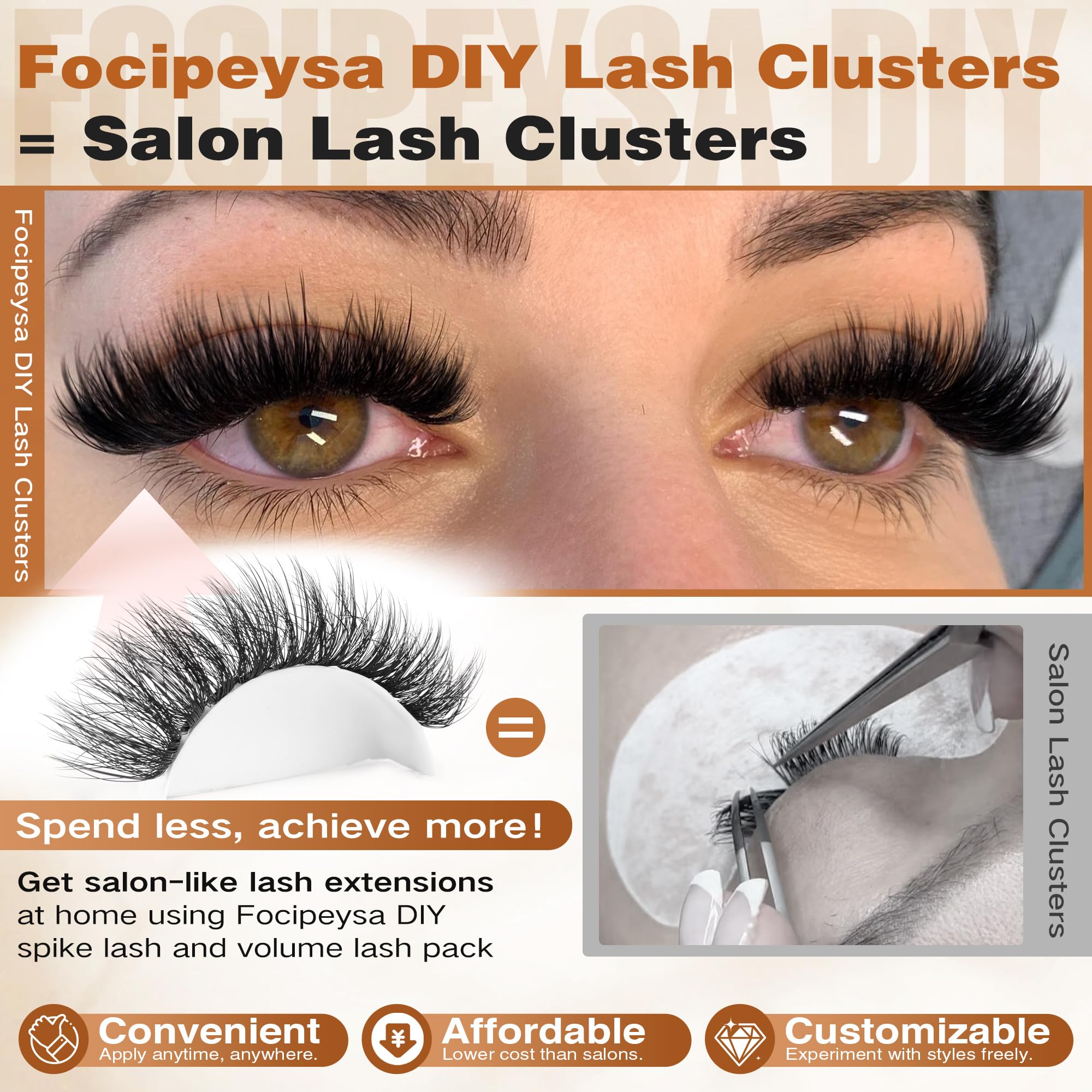 Focipeysa wispy fluffy clusters aid quick, dramatic DIY glam.