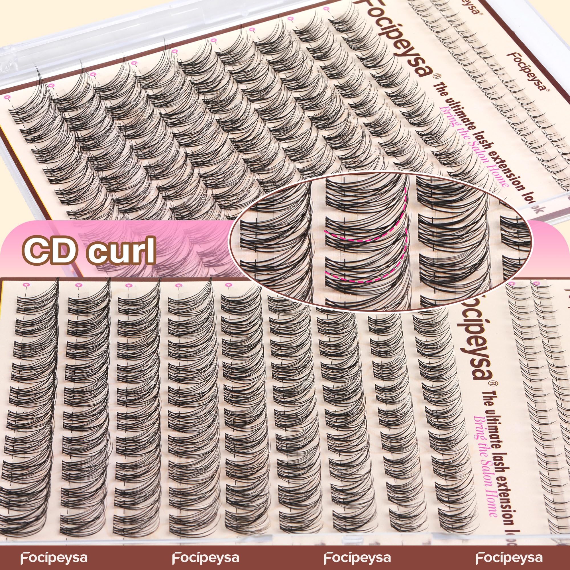 Focipeysa Wispy Lash Clusters DIY kit supports 1-minute beginner application